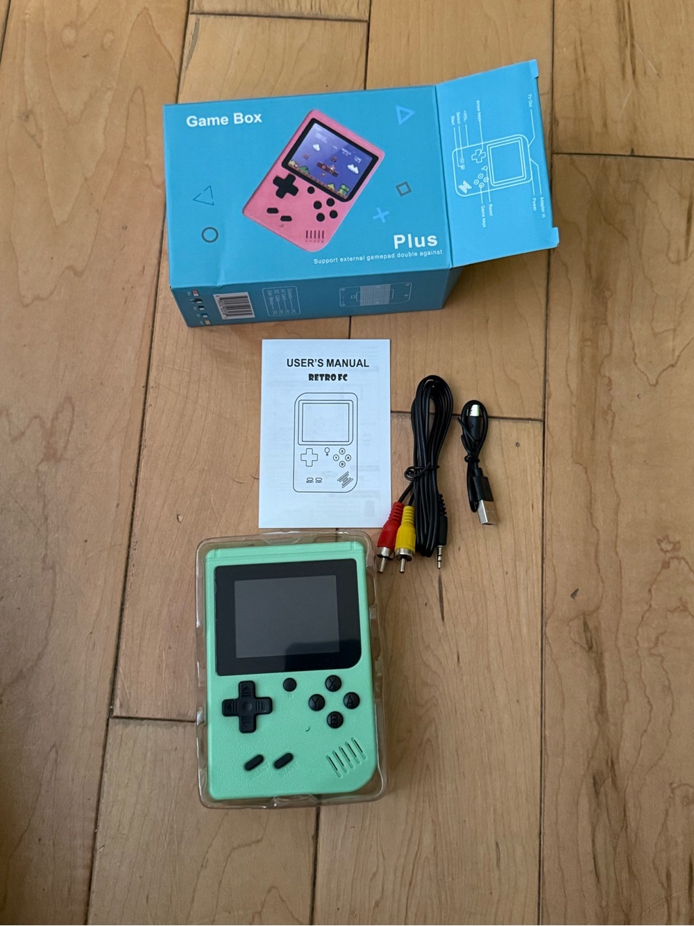 Retro handheld Plus - Mint Green portable gaming console